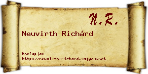 Neuvirth Richárd névjegykártya